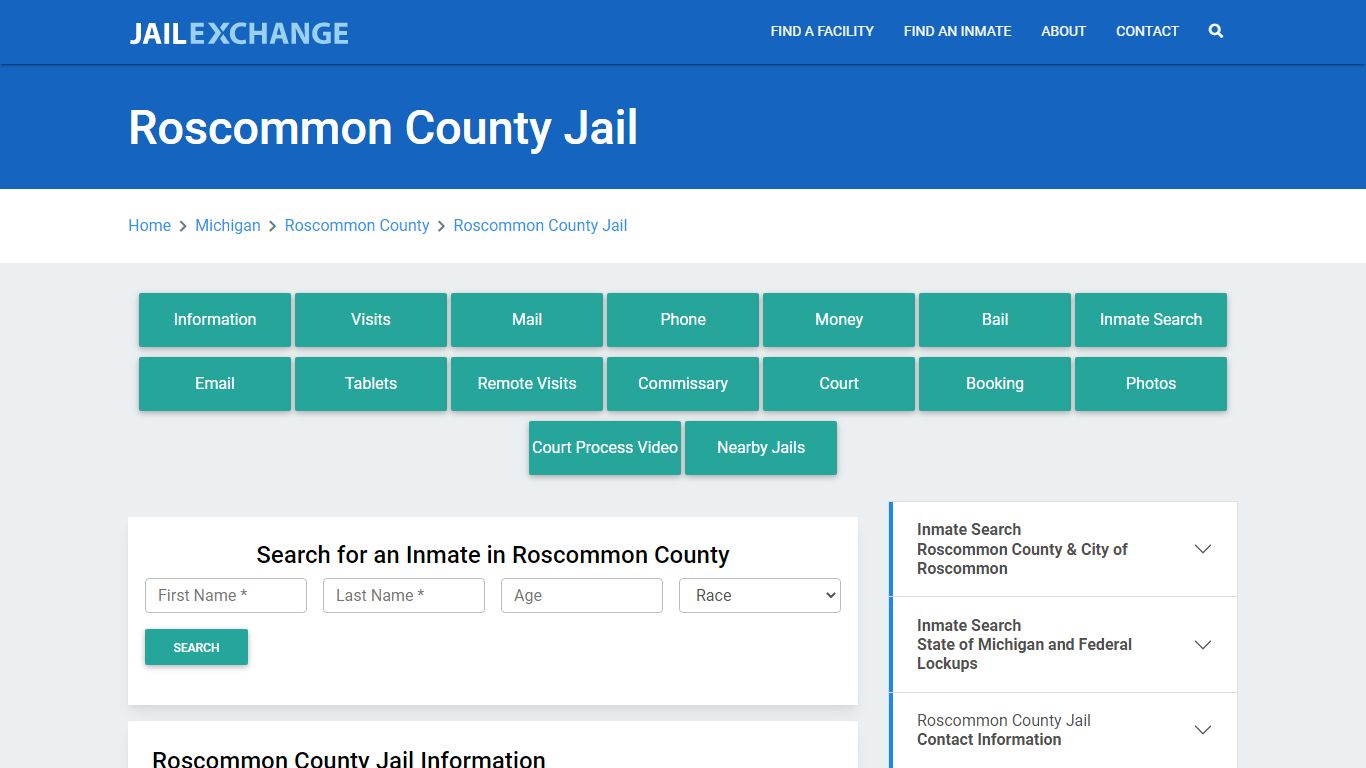 Roscommon County Jail Roster Lookup, MI, Inmate Search